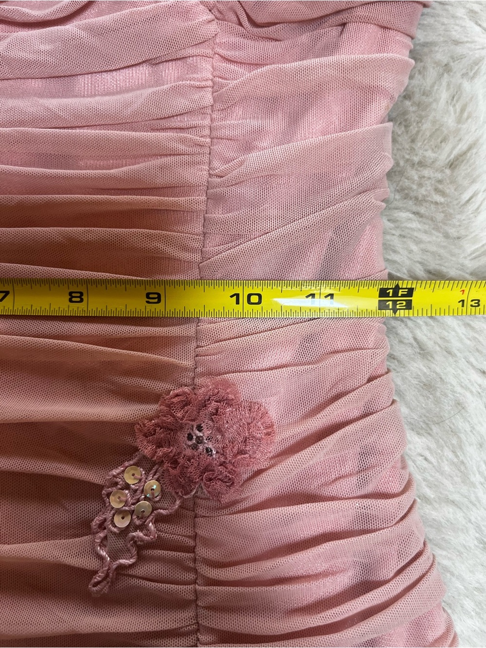 VTG Y2K Sue Wong Ethereal Fairycore Bridal Embellished Ruched Party Dress 6 - Picture 12 of 14